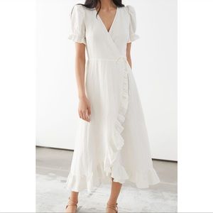 & Other Stories Linen MIDI Wrap Dress